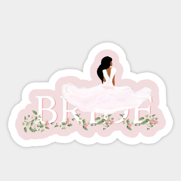 Just Married Pretty In Pink Sticker by digitaldoodlers